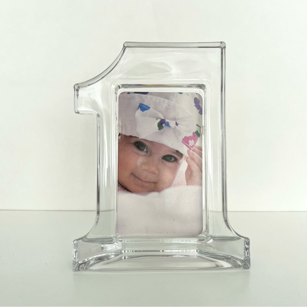 NEW Mikasa Glass Photo Frame One Year Old Baby First Birthday Gift Made in Japan